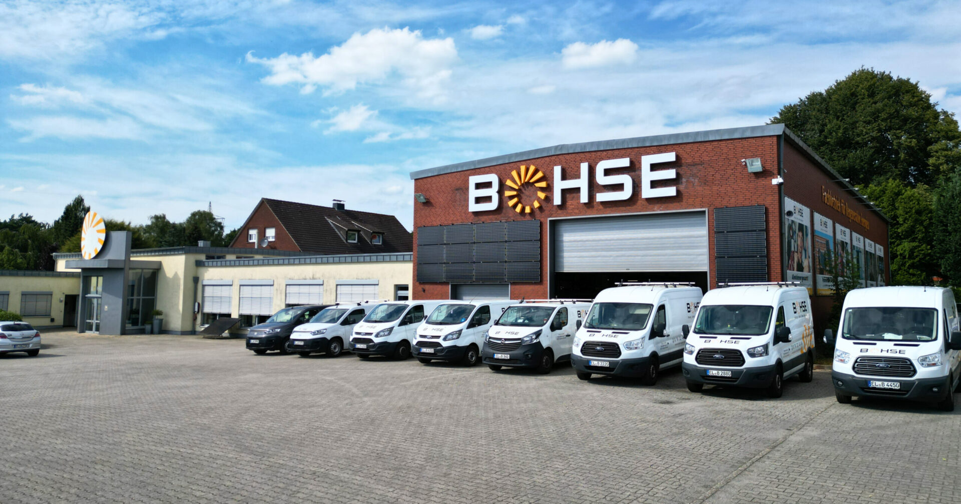 Bohse-Firmengelände mit Sonnen-Logo in Haren (Ems)